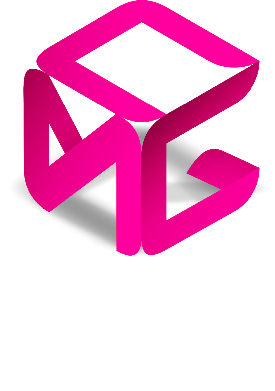 COUSIN MG - Pink Neon Cube Logo